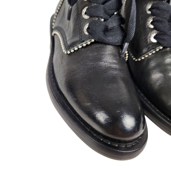 Zadig & Voltaire Paris Laureen Roma Studs Black Leather Ankle Boot Women Size 37 - Picture 16 of 16